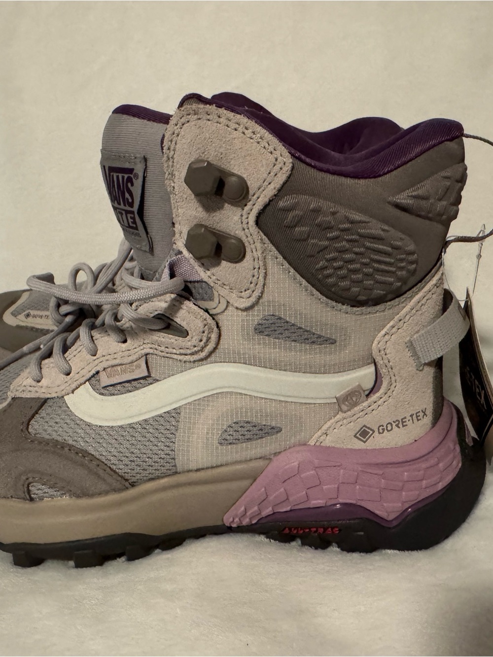 Vans Women’s GORE-TEX High-Top Sneaker in Taupe & Purple